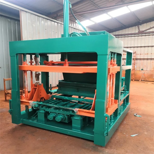 Shengya QT4-15 automatic hydraulic cement colorful interlock paver brick making machine with color feeder