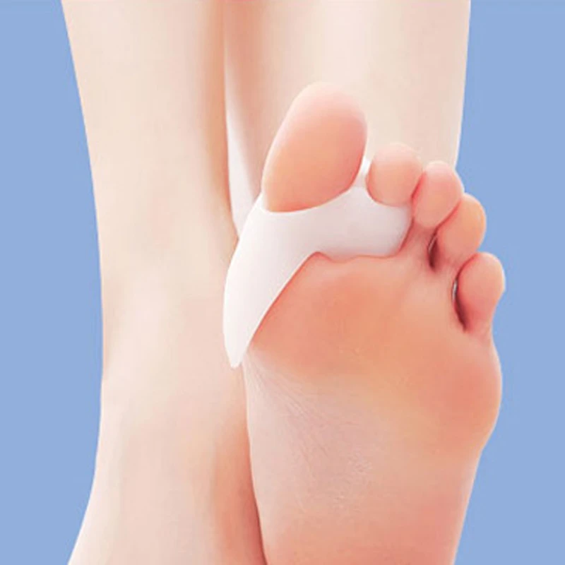 Silicone Gel Foot Fingers Two Hole Toe Separator Thumb Valgus Protector Bunion Adjuster Hallux Valgus Guard Feet Care