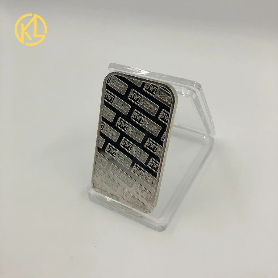 Silver Plated Metal Bar Northwest Territorial Mint Art Crafts Bullion Bar Silver Coin for Home Collection Souvenir