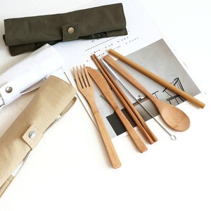 Simple Design Japanese Bamboo Knife Fork Spoon Travel Sets/ Hot Sale Flatware Sets