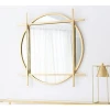 Simple Elegant With Gold Surround Gold Cross Design Frame Large Dressers with Circular Mirror