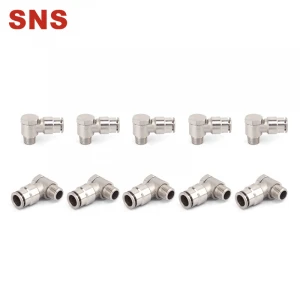 SNS JPH series pneumatic 90 degree elbow nickel plated brass male thread push to connection air pipe hose fitting