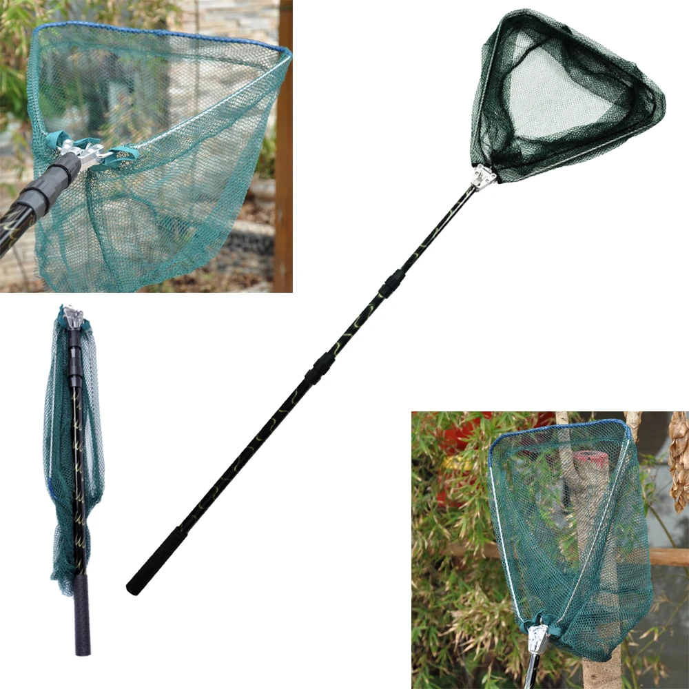 So-Easy  Fishing Tackle 185cm Retractable Fishing Tools Foldable Brail Landing Fishing Net