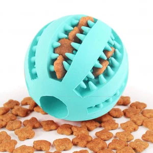 Soft Rubber Interactive Pet Cleaning Balls Chew Toys Tooth Cleaning Dog Food Ball toys