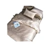Solid Color Luxury Silk Embroidery 100% Washed Cotton 4 Pieces Bedding Sets