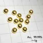 solid Gold metal bead 0.5 gram 99.99% pure element 79 sample