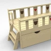 Solid wood childrens bed with guardrail widening stitching bed
