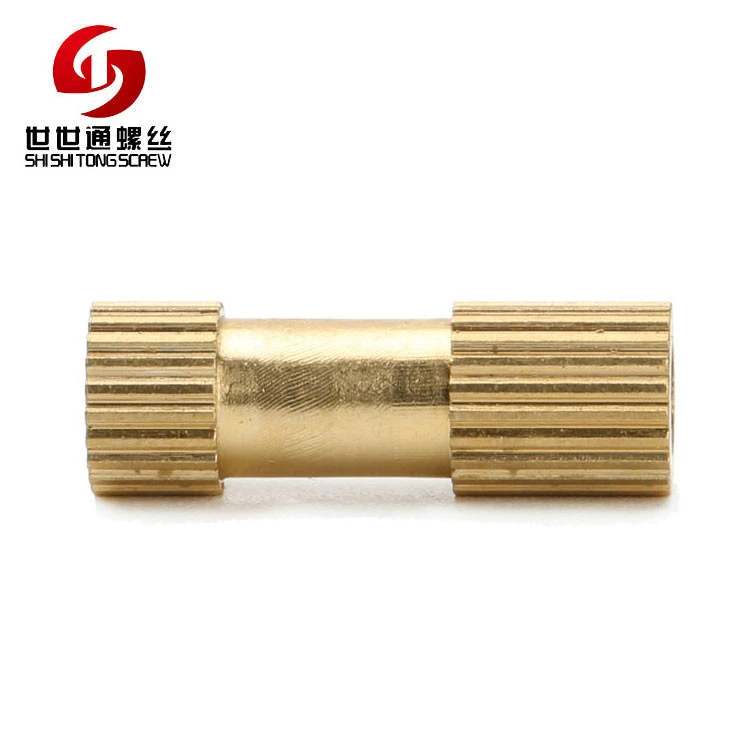 sstong Screw m2.5 m4 m5 m6 m8 Double End Knurled Brass Turning Wood Insert Nut For Furniture