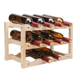 Stackable Wooden Wine Rack Bottles Holder Free Standing Bottles Display