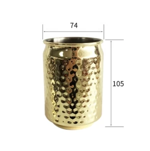 Stainless Steel Beer Mug Colorful Pop-top Can Hammered Copper Drinking Cups
