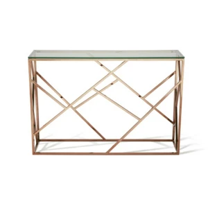 stainless steel clear glass classic console table luxury