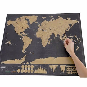 Stationery Store Maps Of The Worlds Deluxe Black Scratch Off Map World Wall Map Office Decor