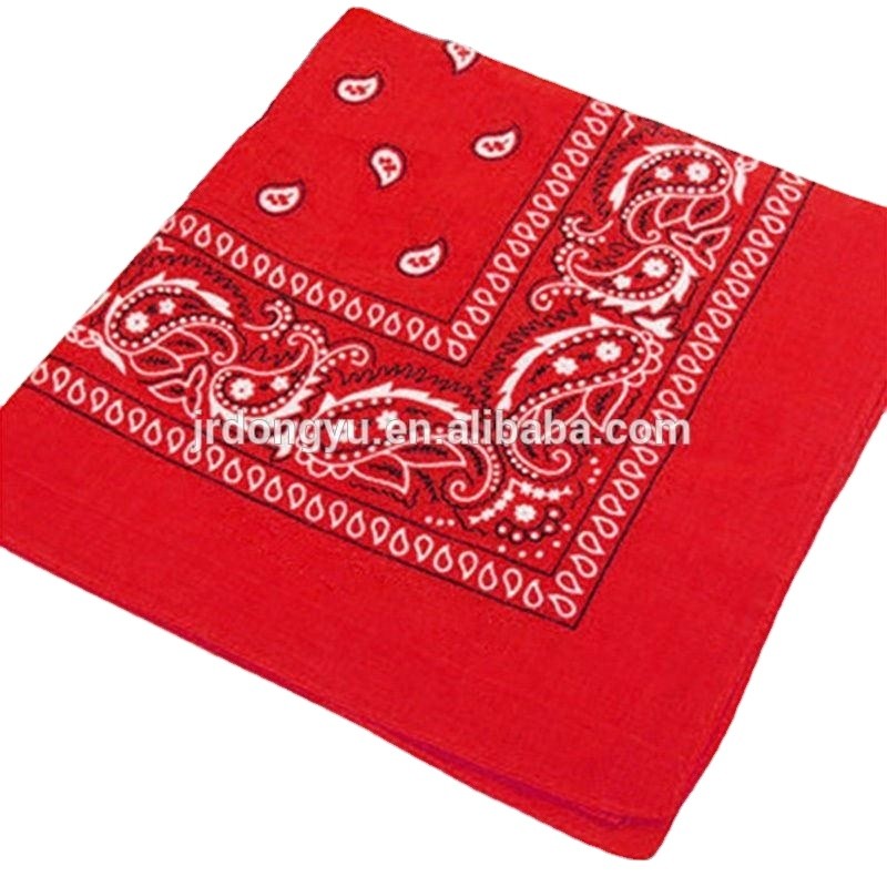 Stock custom mens   print  22x22 Paisley cotton square bandana