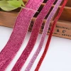 stretch metallic yarn velvet ribbon for garment apparel bags elastic flocking tapes