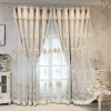 Summer Annes Simple European Style Double-layer Thick Blackout Fabric Integrated Finished Embroidered curtains