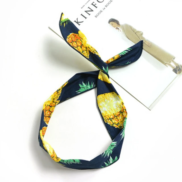 Summer New Design Cross Color Elastic Head Wrap Printing Knotted Hairband