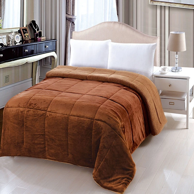 super soft micromink and sherpa comforter solid color flannel quilt