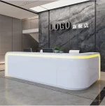 Surface Paint Front Counter Modern Factory Price OEM Product Solid Waiting Area Office Table Modern Reception Desk Customized