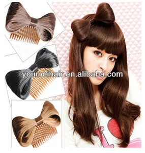 synthetic chignon hair wig accessory with clip