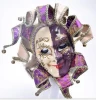 T020JN Halloween mask dmile face double colors masks masquerade party   rave mask