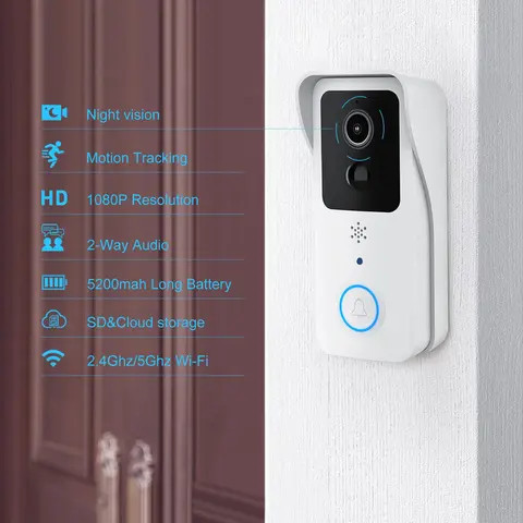 T32 Tuya Video Doorbell Waterproof Camera Supports 2.4g Hz/5g Hz Dual-mode Wifi Real-time Push Video Language Intercom In App