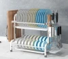 Tableware  2 Tier Iron Wire Kitchen Cabinet Dish Drying Drainer Drying Rack Dish Rack