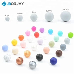 The Multi Color With Different Size Of Silicone Round Teething Beads Wholesale