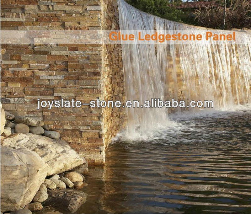 Thin exterior wall cladding,natural decoration stone gule ledgestone panel