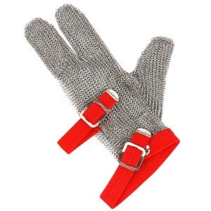 three fingers Mesh stainless steel ring mitten for Fabric cutting machine