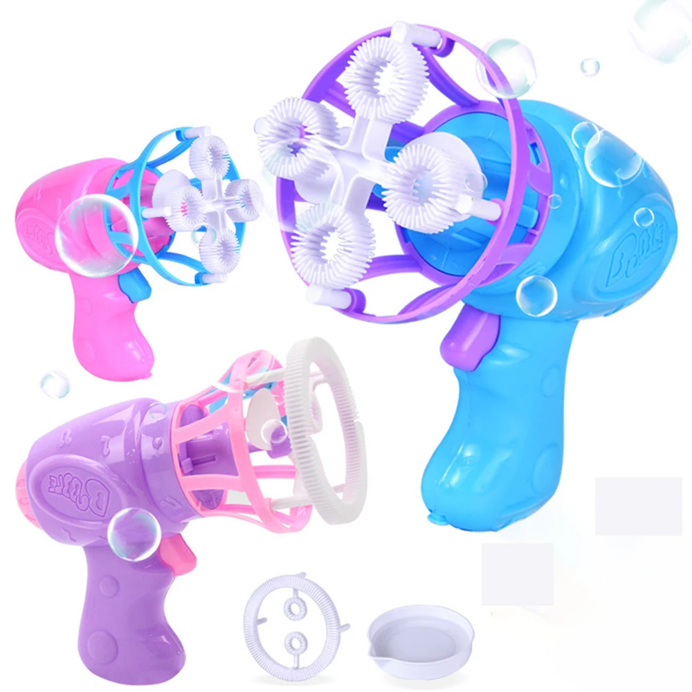 Tik Tok Hot Selling Cheap Fan Shape Kids Bubble Gun Machine Toy Full Automatic Blowing Bubble Water