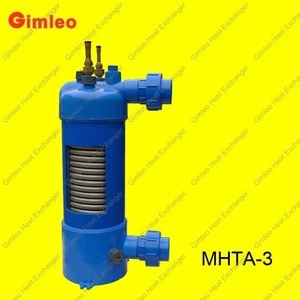 Titanium tube/ PVC shell  condenser /evaporator for swimming pool heater(MHTA-3)