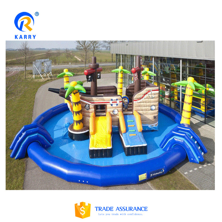 Buy Top Quality Inflatable Swimming Pool With Slides 0.9mm Pvc Pirate ...