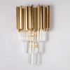 Top quality modern crystal wall lamp gold color aluminium K9 crystal wall sconce