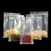 Transparent Gloss Plastic Packaging Bags Flat Bottom Pouch for Food Storage Nuts Candy Zip Lock Bag with Handle