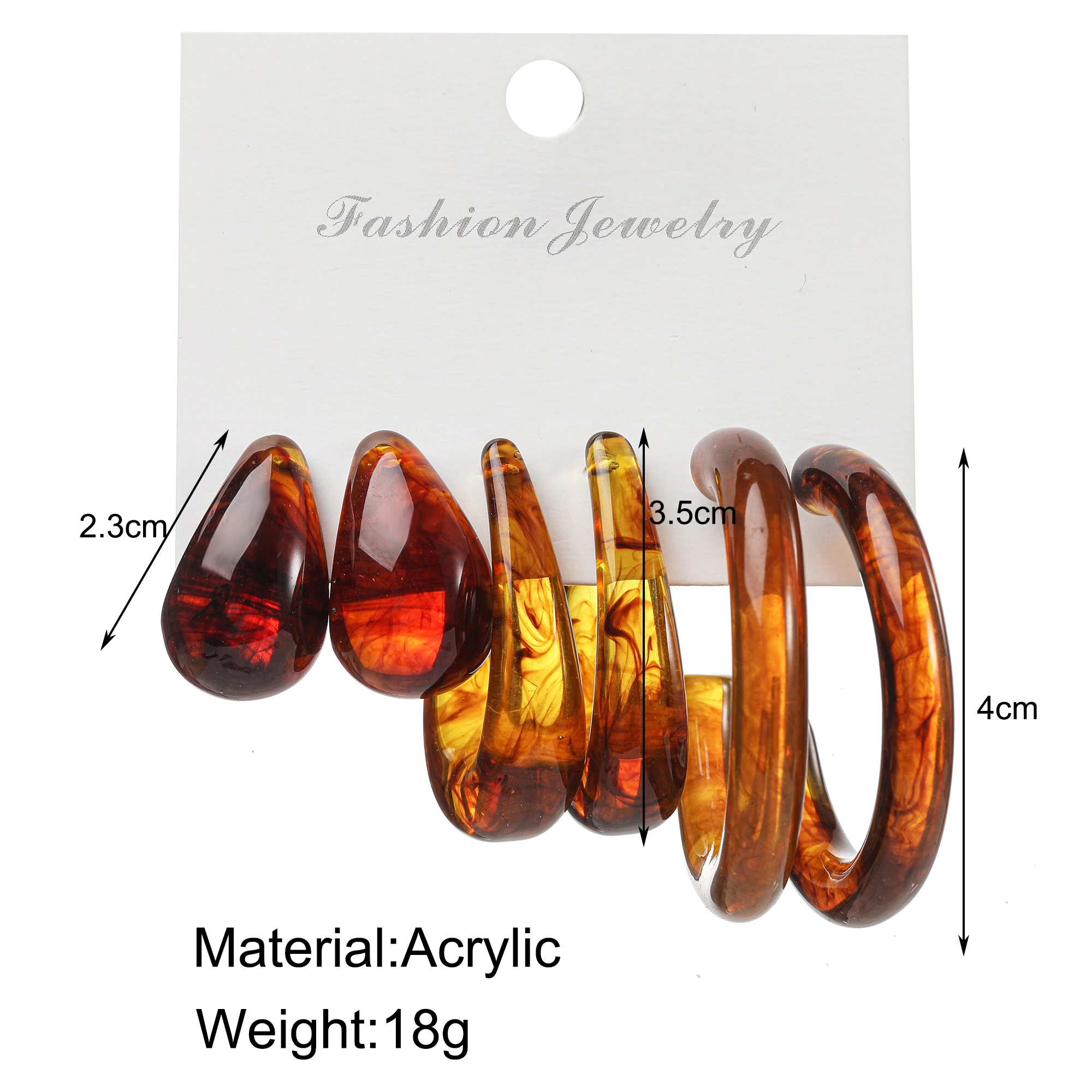 Trendy Resin Acrylic Hoop Earrings Set Vintage Geometirc Round Circle Hoop Earrings 2021 NEW Jewelry Gift