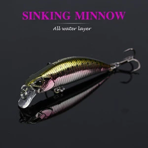 TSURINOYA DW63 50mm 5g Sinking Minnow Hard bait Fishing Lures Mini Minnow With Treble hook