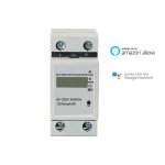 tuya wifi wireless smart intelligent iot digital electric light energy watt power consumption meter AC 60A kwh with lcd screen