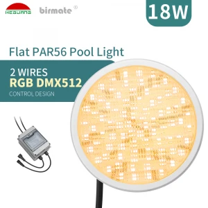 Two-wire DMX decoding circuit design 12v IP68 ABS Professional RGBW PAR56 LED swimming pool light