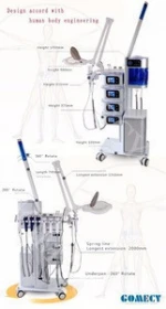 Ultrasonic Skin scrubber Hight Frequency Galvanic Spray Vacuum Rotary Brush 7 in 1 beauty equipment
