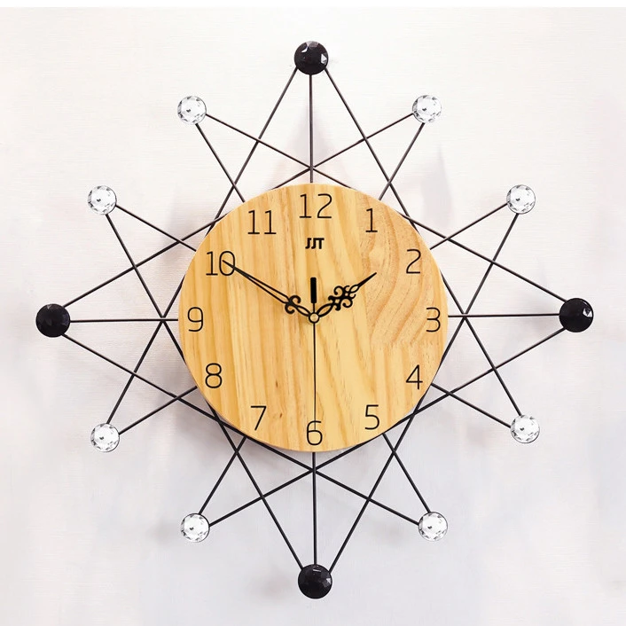 Unique Creative Metal Clocks Home Decor Wall Art Real Wooden Craft Factory