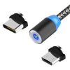 Upgraded 1m 3ft Nylon Braided USB2.0 Fast Charging Magnetic Micro USB Cable With LED Indicator For Android Device