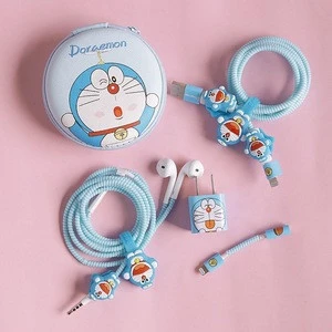USB Earphone Data charger Cable Protector winder rope saver cord organizer bag for mobile phone
