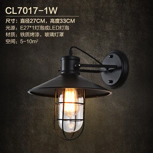 Vintage Black Metal wall light RETRO stair lamp for villa/flat decor CFW7017