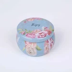 Vintage Round Tinplate Mini Cream Jar Tin Candle Box Special Design Storage Candy Container Wholesale Metal Print Box Tin