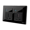 Wall Switch 2 Gang Double Mf Switched Socket With Light