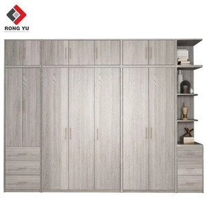 Wardrobe modern simple household bedroom wooden cabinet simple storage cabinets 2345 door wardrobe - support customization