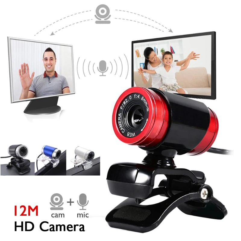 Wecam USB 12 Megapixel High Definition Camera Wb Cam 360 Degree MIC Clip-on Webcam for Skype Computer Desktop Laptop PC