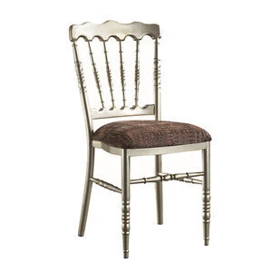 Wedding Banquet Furniture Aluminum Chiavari Napoleon Chair with Fixed Cushion