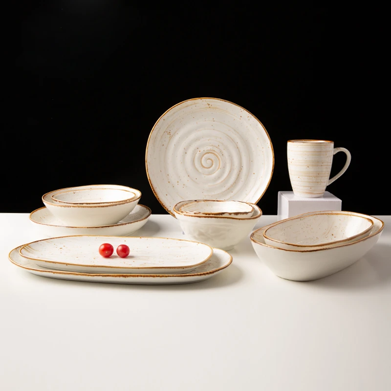WEIYE hot sell modern stoneware crockery 11pcs dinnerware sets ceramic bowl and mug porcelain plates ceramic tableware