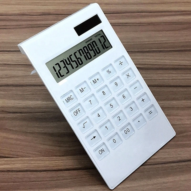 White Solar Gift Calculator, Customized Logo Accepted,Advertising Promotion Office Calculator